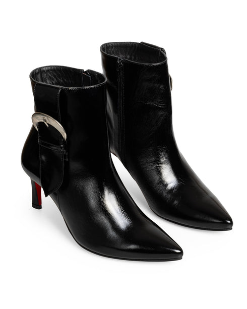 Bota Negra Picuda Hebilla 8068